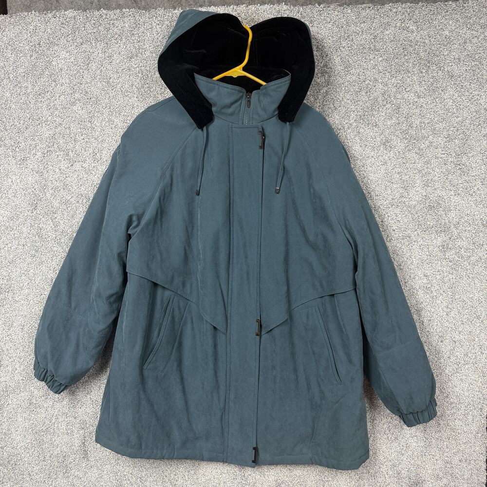 FS Limited Parka Coat 1X Plus Green Hooded Winter Cabincore Warm Cozy